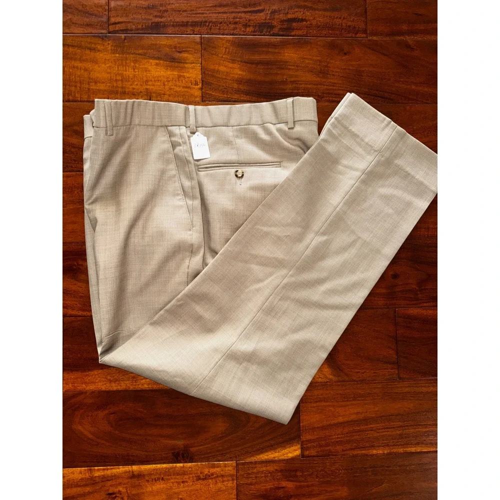 Jos. A. Bank Dress Pants Mens 38x30 Tan Excellent Traveler Tailored Fit Slacks